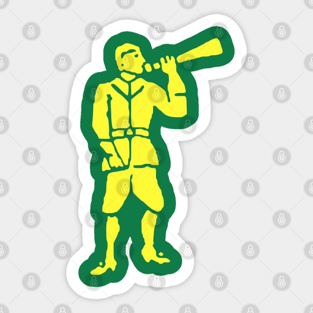 Pirate Flag - Pirate Edward Low - Green Trumpeter Flag Sticker by Yesteeyear